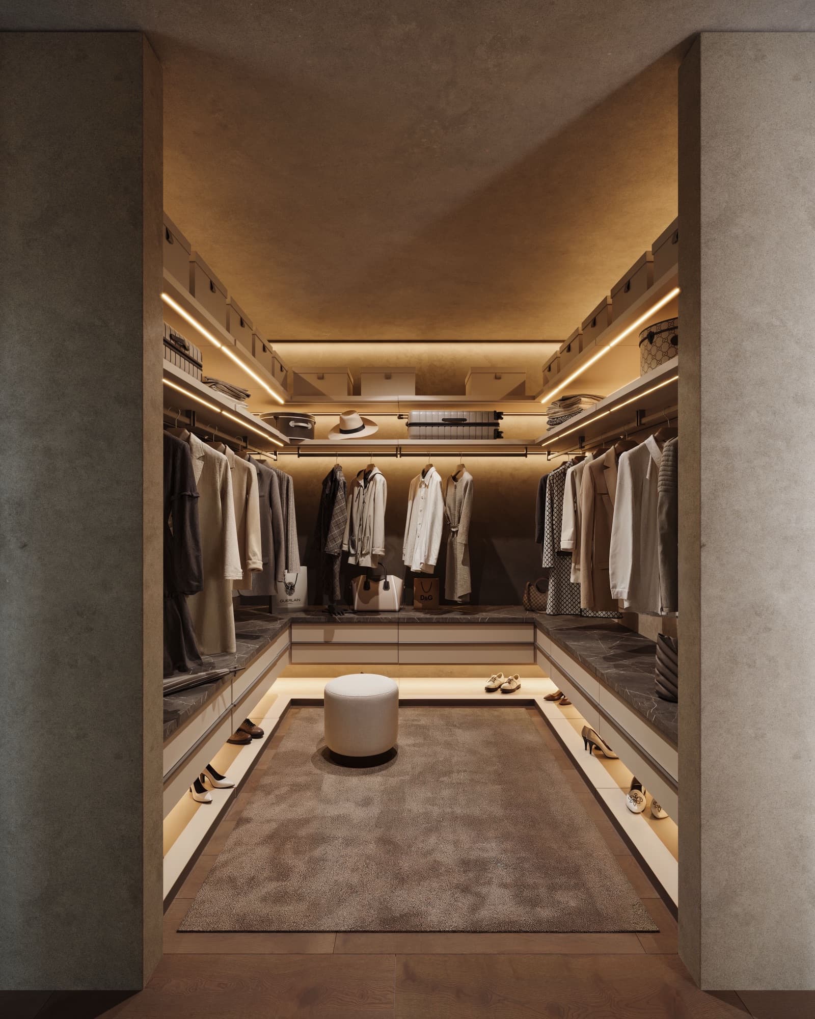Drake Street level 2 walk-in wardrobe render