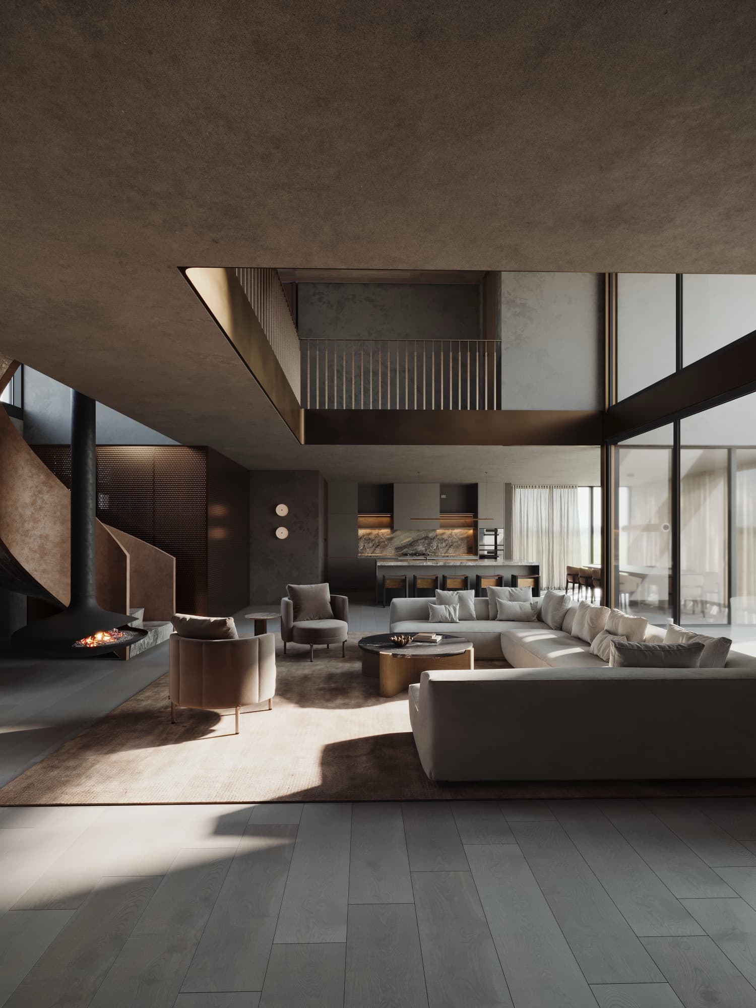 Drake Street level 4 double-height living space render