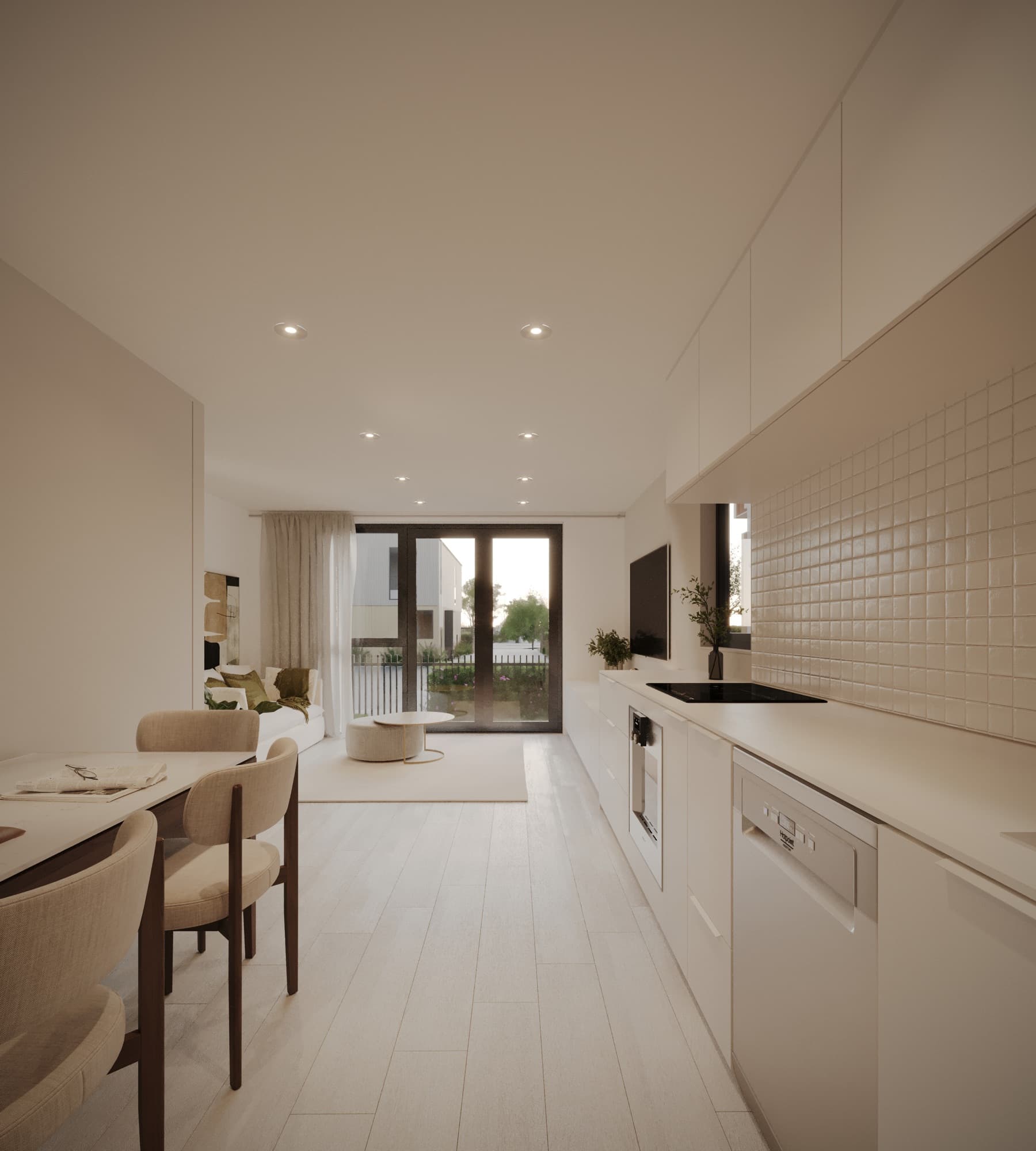 Interior render of the Molyneux dining space