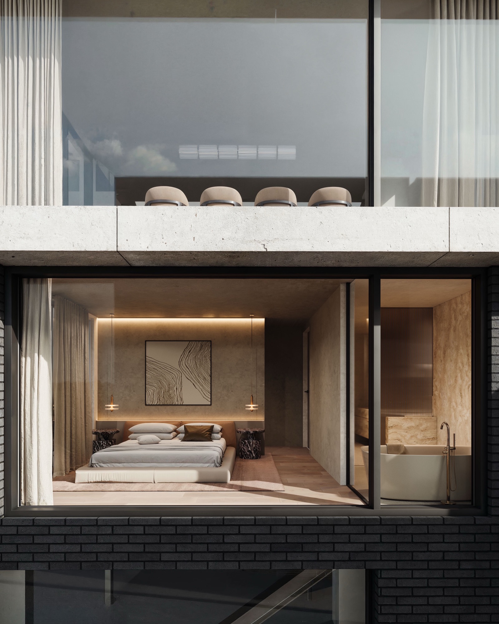 Photorealistic render of a Drake Street bedroom by Render Works