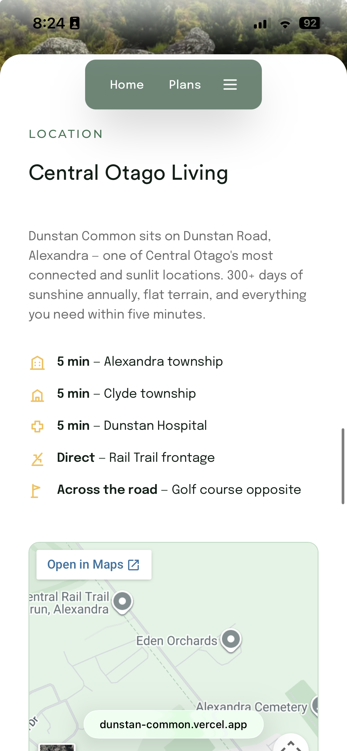 Dunstan Common mobile view